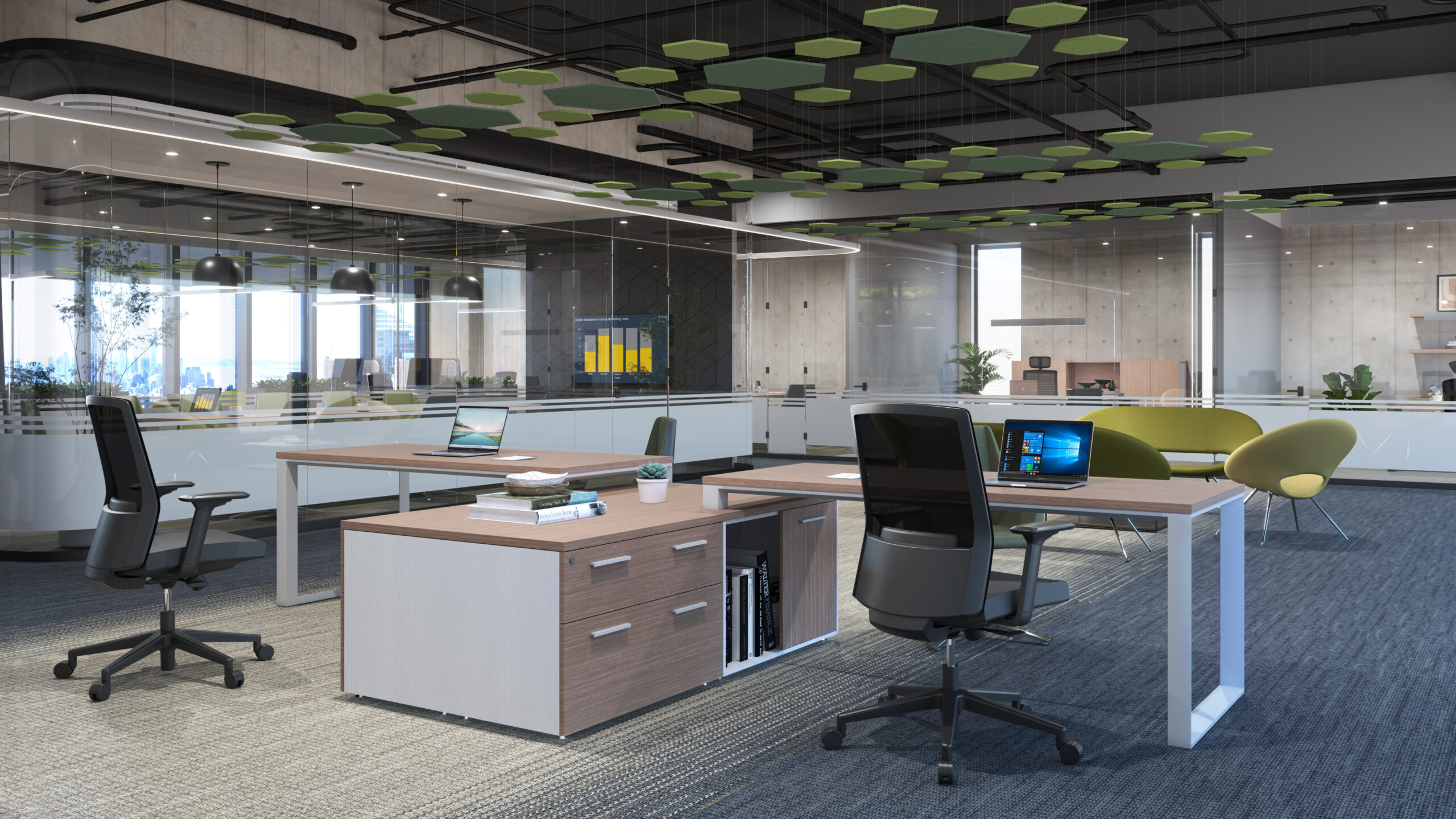 Escritorio SQ Con credenza lateral - Image 2