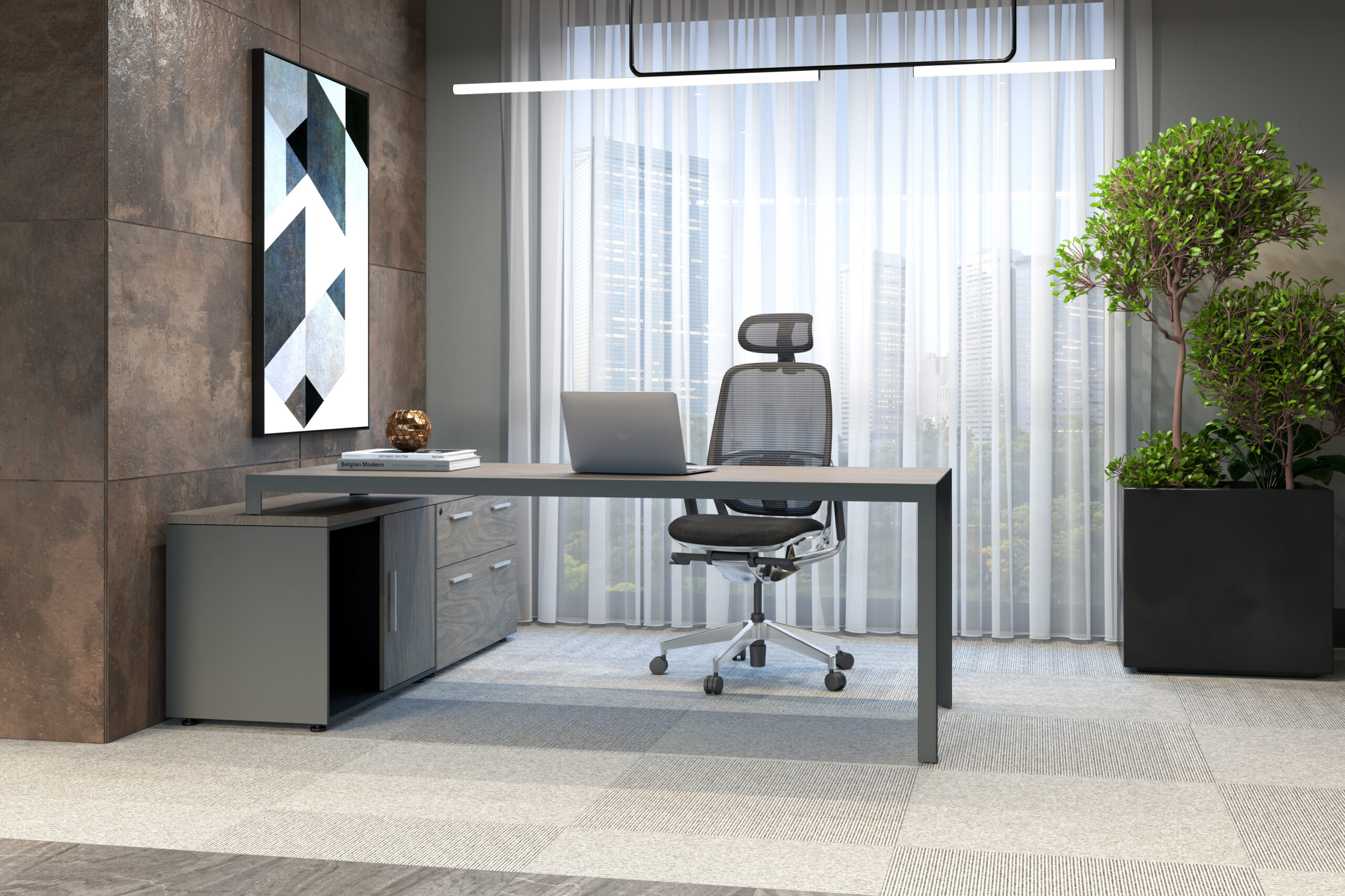 Escritorio Studio dirección con credenza lateral. - Image 2