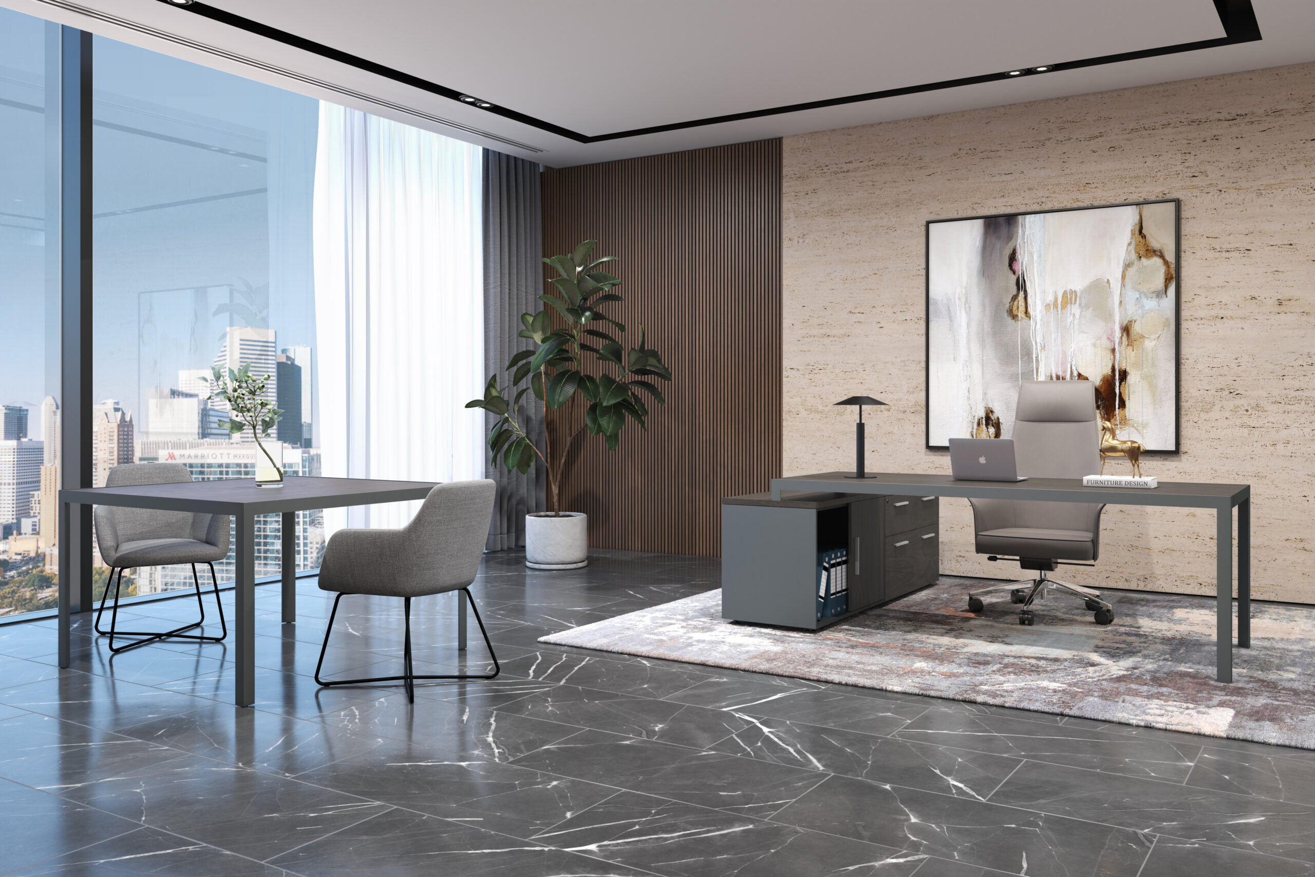 Escritorio Studio dirección con credenza lateral. - Image 3