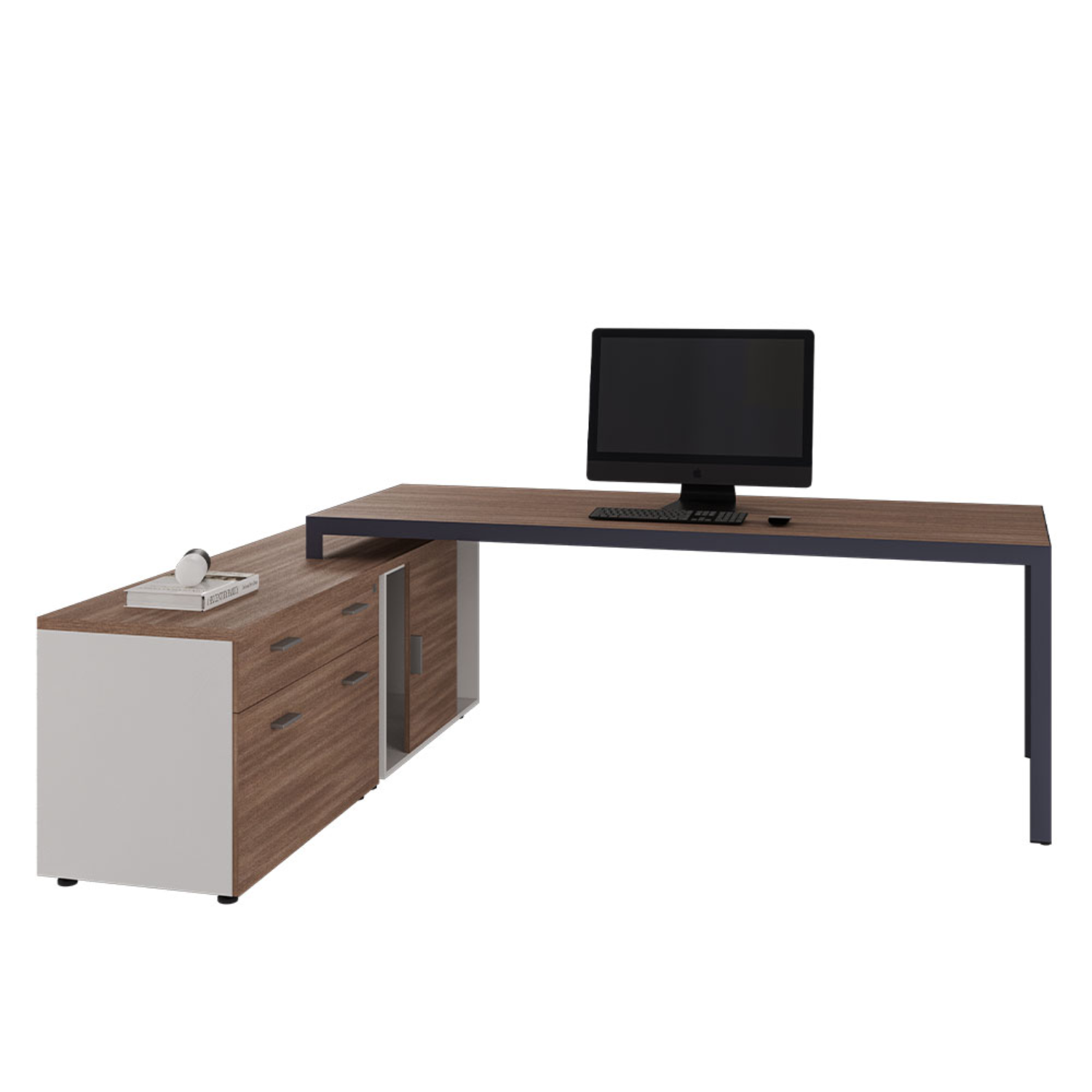 Escritorio Studio dirección con credenza lateral.