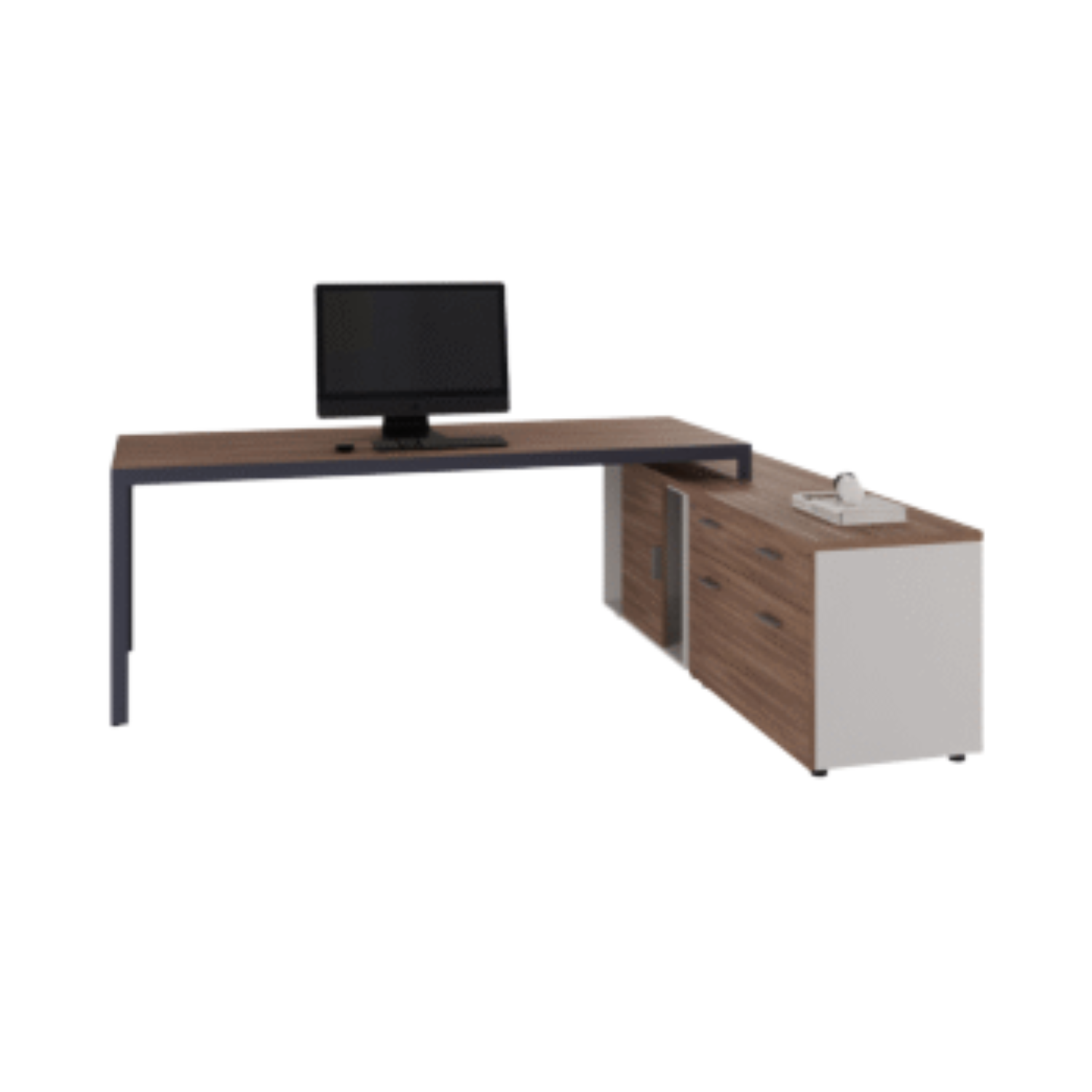 Escritorio Studio dirección con credenza lateral.